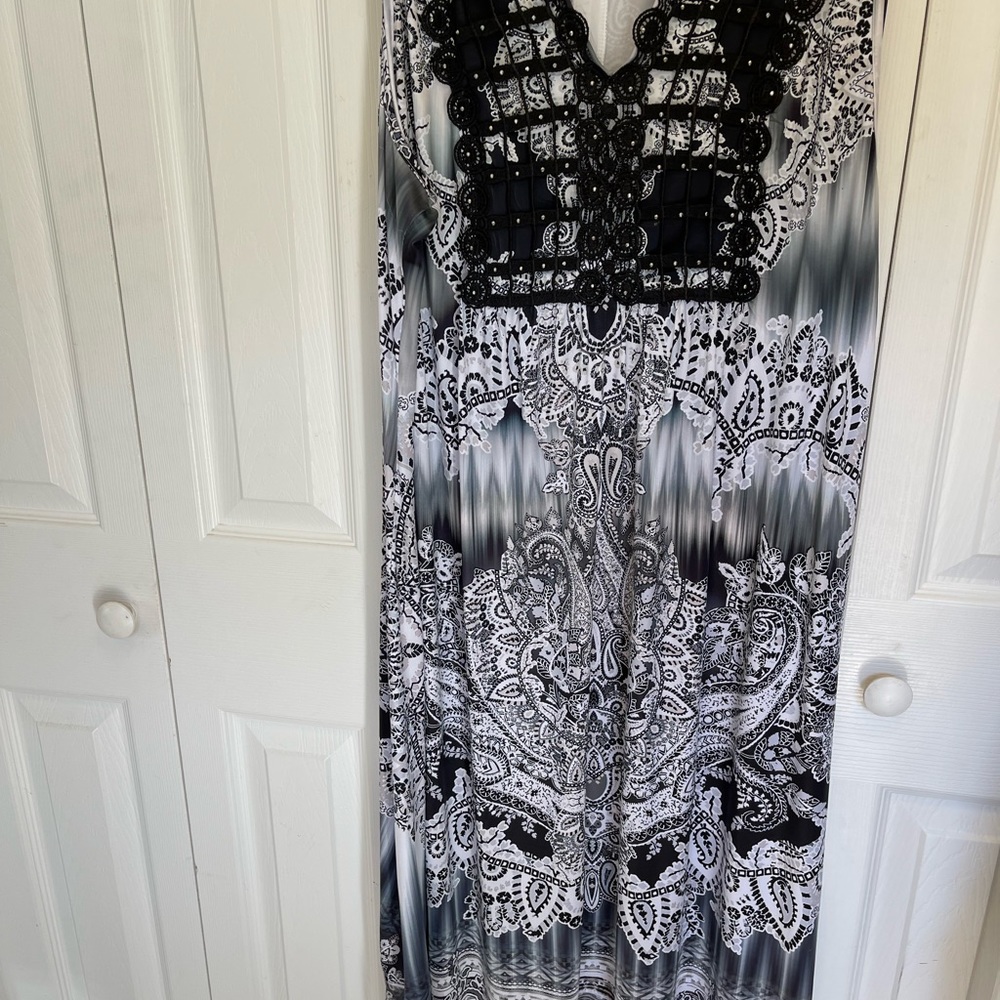World Unity brand maxi dress with handkerchief hem